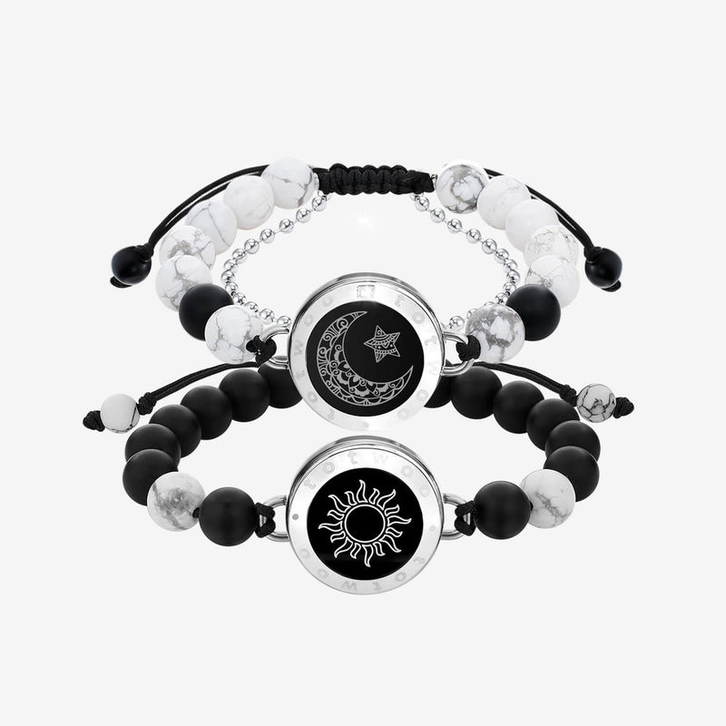 Couple Leather Rope Snake Bone Induction Interactive Bracelet