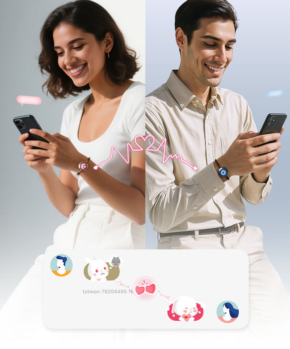 Couple Leather Rope Snake Bone Induction Interactive Bracelet